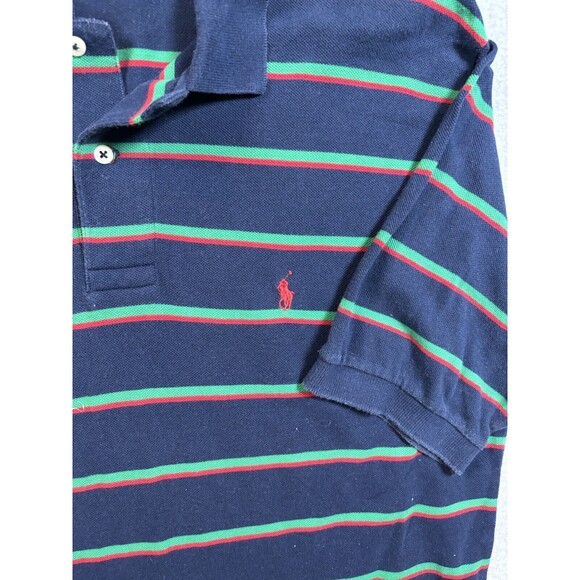 Polo by Ralph Lauren Polo Shirt Men's L Short Sleeve Blue Red Green Stripe - Picture 4 of 9